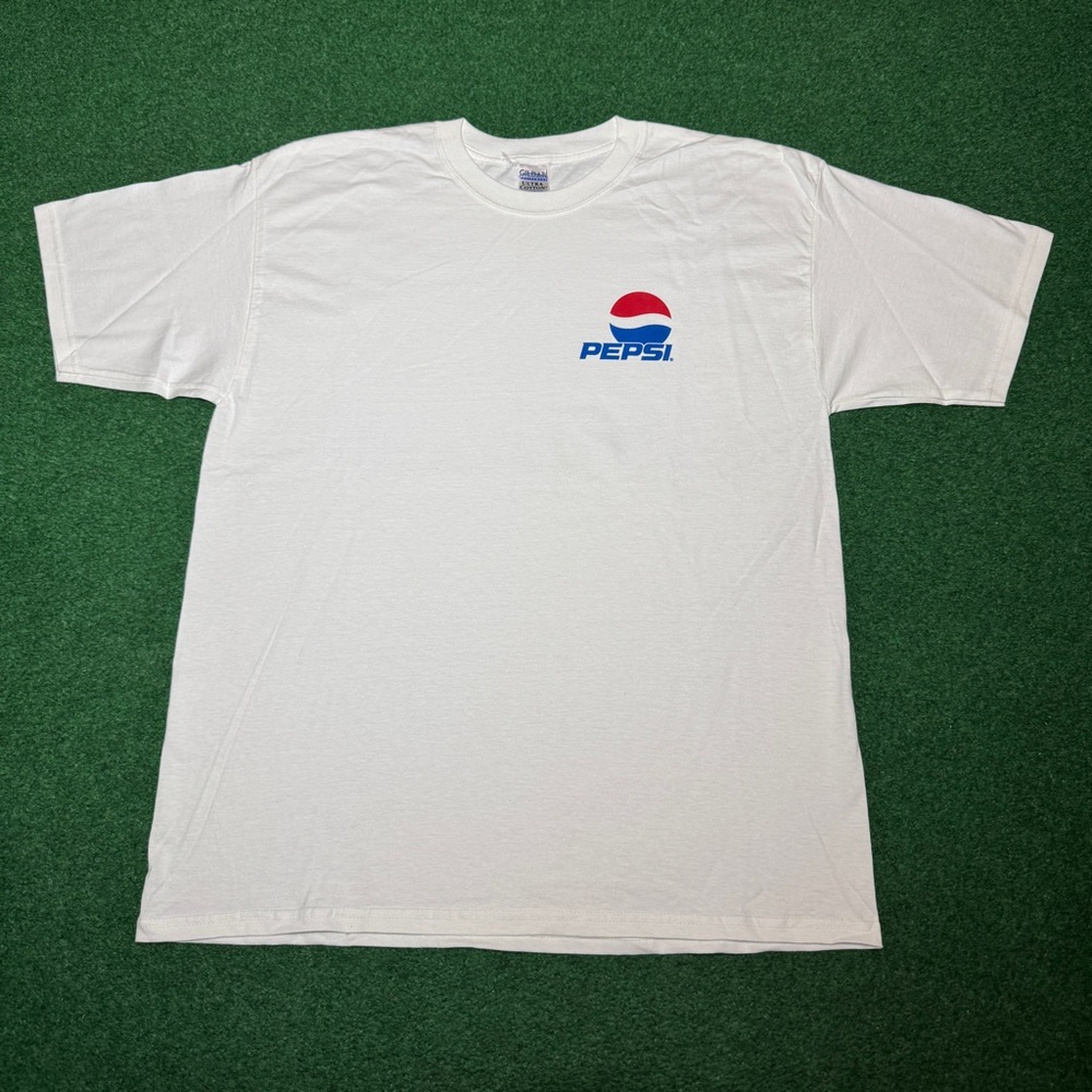 Vintage Pepsi Logo Soda Pop Promo White Minimalist 90s Y2K XL Cotton T Shirt